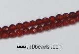 CAG7862 15.5 inches 5mm faceted round red agate beads wholesale