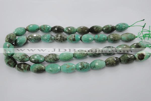 CAG7884 15.5 inches 15*20mm faceted rice grass agate beads