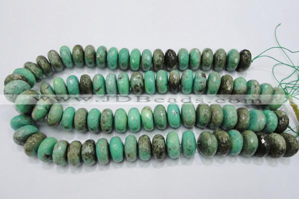 CAG7890 15.5 inches 13*18mm faceted rondelle grass agate beads