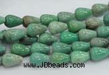 CAG7894 15.5 inches 6*10mm teardrop grass agate beads wholesale