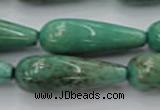 CAG7901 15.5 inches 10*30mm teardrop grass agate beads wholesale