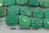 CAG7911 15.5 inches 12*12mm faceted square grass agate beads