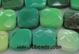 CAG7912 15.5 inches 14*14mm faceted square grass agate beads