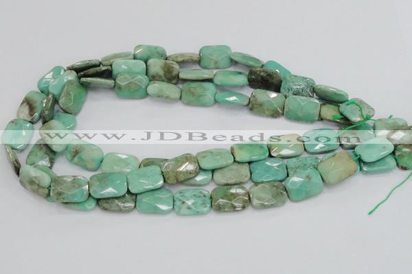 CAG7925 15.5 inches 15*20mm faceted rectangle grass agate beads