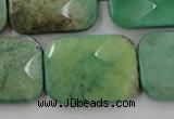 CAG7927 15.5 inches 25*35mm faceted rectangle grass agate beads