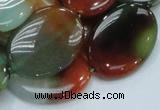 CAG799 15.5 inches 22*30mm oval rainbow agate gemstone beads