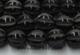 CAG8001 15.5 inches 10mm carved round black agate beads