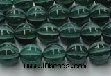 CAG8005 15.5 inches 8mm carved round green agate beads