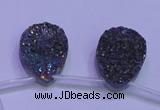 CAG8134 Top drilled 18*25mm teardrop rainbow plated druzy agate beads