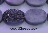 CAG8194 7.5 inches 18*25mm oval rainbow plated druzy agate beads