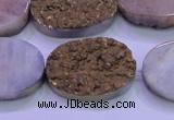 CAG8203 7.5 inches 20*30mm oval glod plated druzy agate beads