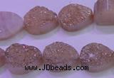 CAG8291 7.5 inches 13*18mm teardrop champagne plated druzy agate beads