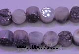 CAG8332 7.5 inches 10mm coin silver plated druzy agate beads