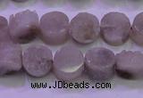 CAG8430 15.5 inches 10mm coin grey druzy agate gemstone beads