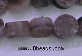 CAG8432 15.5 inches 14mm coin grey druzy agate gemstone beads