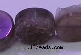 CAG8439 15.5 inches 30mm coin grey druzy agate gemstone beads