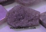 CAG8460 15.5 inches 25*35mm - 30*40mm freeform grey druzy agate beads