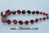 CAG8522 15.5 inches 9*10mm - 23*24mm cube dragon veins agate beads