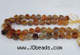 CAG8553 12*14mm - 14*15mm faceted nuggets dragon veins agate beads