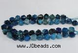 CAG8554 12*14mm - 14*15mm faceted nuggets dragon veins agate beads