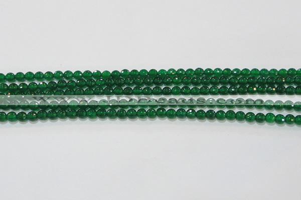 CAG8582 15.5 inches 6mm faceted round green agate gemstone beads