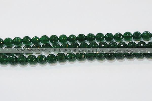 CAG8584 15.5 inches 12mm faceted round green agate gemstone beads