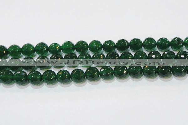 CAG8586 15.5 inches 16mm faceted round green agate gemstone beads