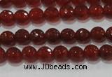 CAG8590 15.5 inches 6mm faceted round red agate gemstone beads