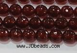 CAG8591 15.5 inches 8mm faceted round red agate gemstone beads