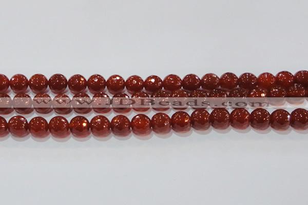 CAG8593 15.5 inches 12mm faceted round red agate gemstone beads