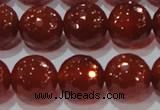 CAG8595 15.5 inches 16mm faceted round red agate gemstone beads