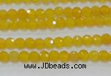 CAG8600 15.5 inches 4mm faceted round yellow agate gemstone beads