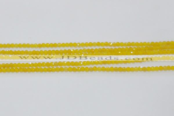 CAG8600 15.5 inches 4mm faceted round yellow agate gemstone beads