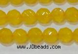 CAG8603 15.5 inches 10mm faceted round yellow agate gemstone beads