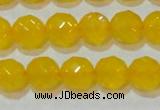 CAG8604 15.5 inches 12mm faceted round yellow agate gemstone beads