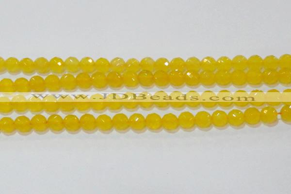 CAG8604 15.5 inches 12mm faceted round yellow agate gemstone beads