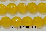 CAG8605 15.5 inches 14mm faceted round yellow agate gemstone beads