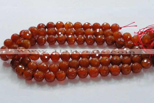 CAG866 15.5 inches faceted round 14mm agate gemstone beads