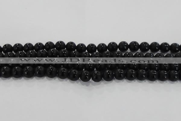 CAG8675 15.5 inches 6mm round matte tibetan agate gemstone beads