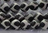 CAG8696 15.5 inches 8mm round matte tibetan agate gemstone beads