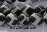 CAG8698 15.5 inches 12mm round matte tibetan agate gemstone beads