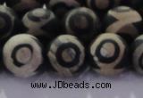 CAG8703 15.5 inches 12mm round matte tibetan agate gemstone beads