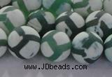 CAG8723 15.5 inches 12mm round matte tibetan agate gemstone beads