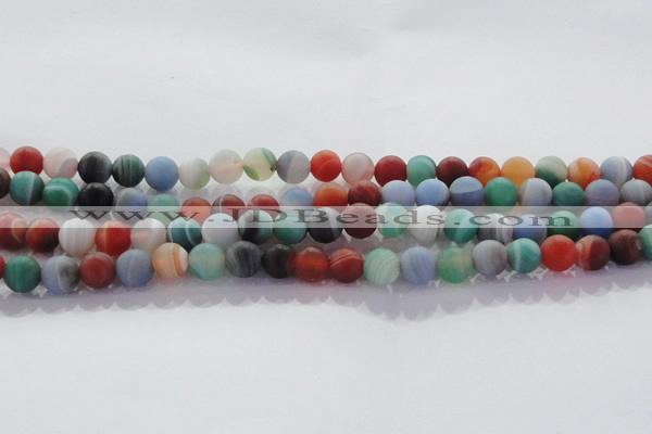 CAG8730 15.5 inches 6mm round matte madagascar agate beads