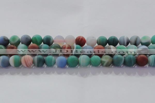 CAG8733 15.5 inches 12mm round matte madagascar agate beads