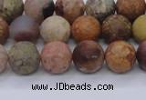 CAG8747 15.5 inches 8mm round matte rainbow agate beads