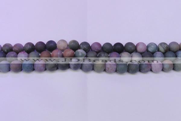 CAG8864 15.5 inches 12mm round matte india agate beads