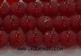 CAG8901 15.5 inches 6mm round matte red agate beads wholesale