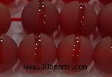 CAG8904 15.5 inches 12mm round matte red agate beads wholesale