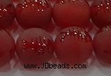 CAG8909 15.5 inches 10mm round matte red agate beads wholesale